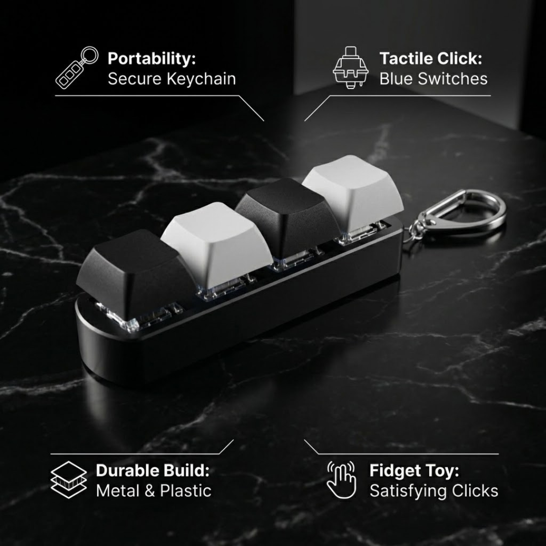 4 key finger button stress relief toys